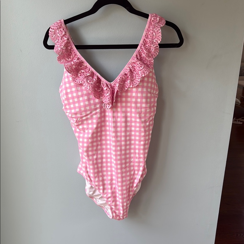 Draper James Pink Gingham One Piece Swimsuit